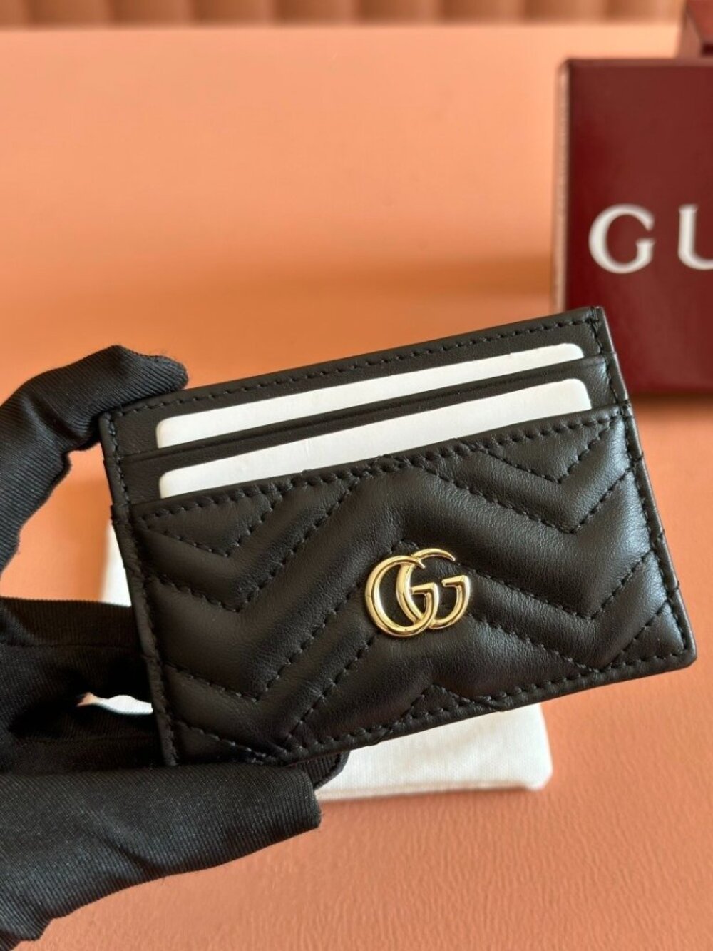 🔥  Gucci GG Marmont Card Holder | Silver | Moving Sale ✨
